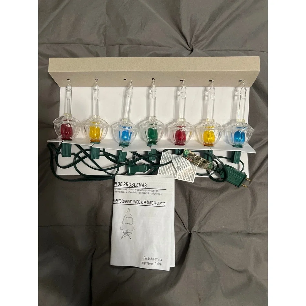 Holiday Living 7 Ct Multicolor Bubble Lights Christmas String‎ Lights Tested Box